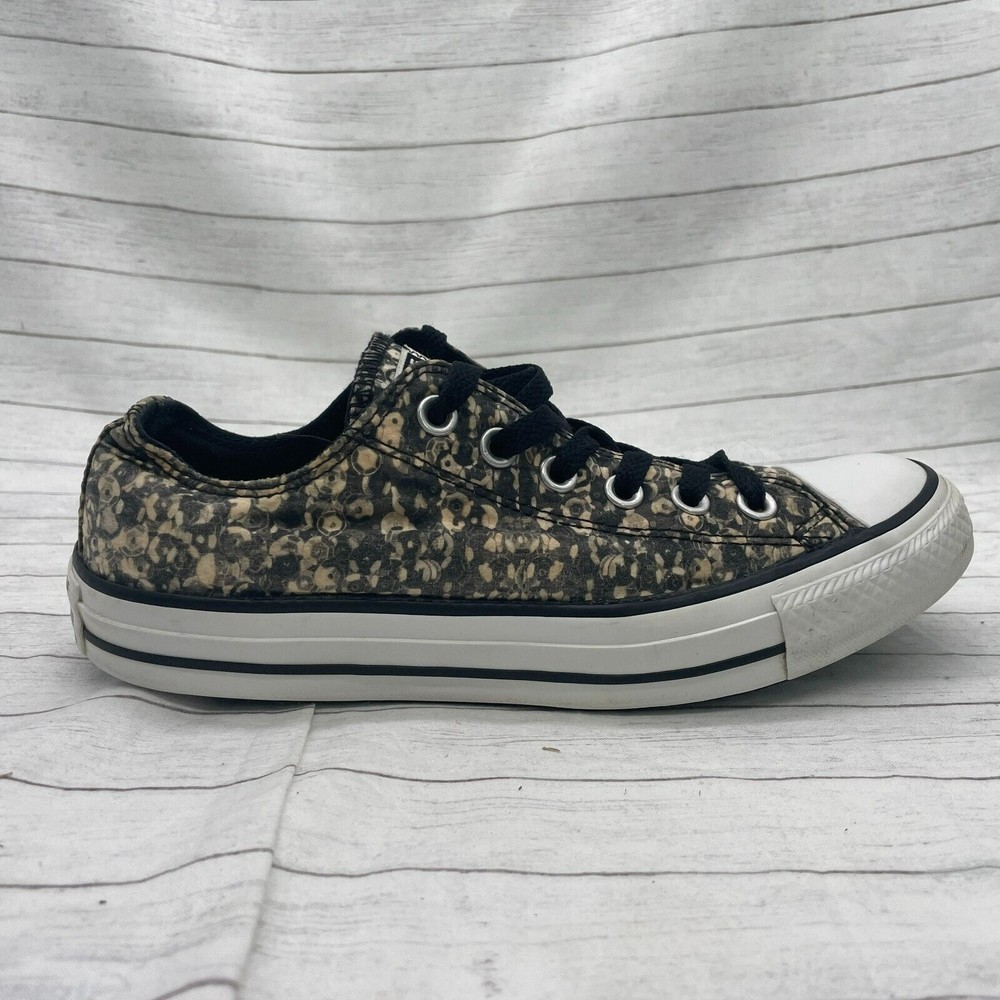 Converse Chuck Taylor All Star Low Athletic Shoes Size 7.5 Black Tan 542477F - Picture 2 of 11
